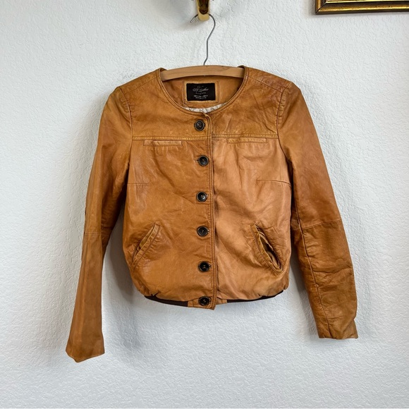 Zara Jackets & Blazers - Zara Leather Elbow Patch Button Jacket